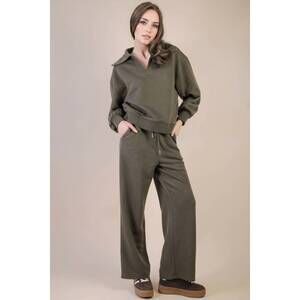 NEW VERY J textured casual comfy set in green